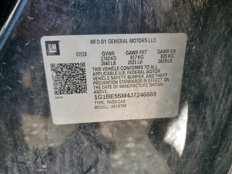 2018 Chevrolet Cruze მანქანა იყიდება აუქციონზე, vin: 1G1BE5SM4J7246669, აუქციონის ნომერი: 53887046