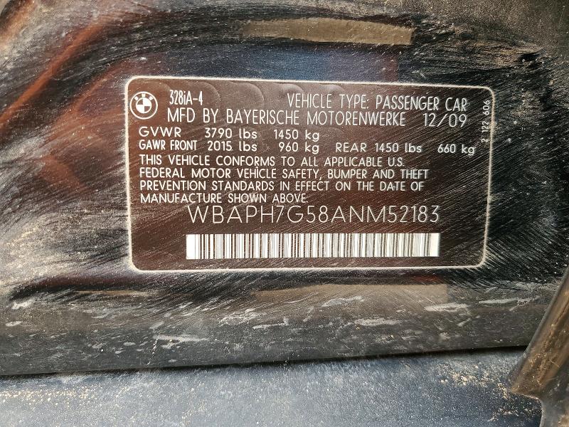 Продажа на аукционе авто 2010 Bmw 328, vin: WBAPH7G58ANM52183, номер лота: 51966496