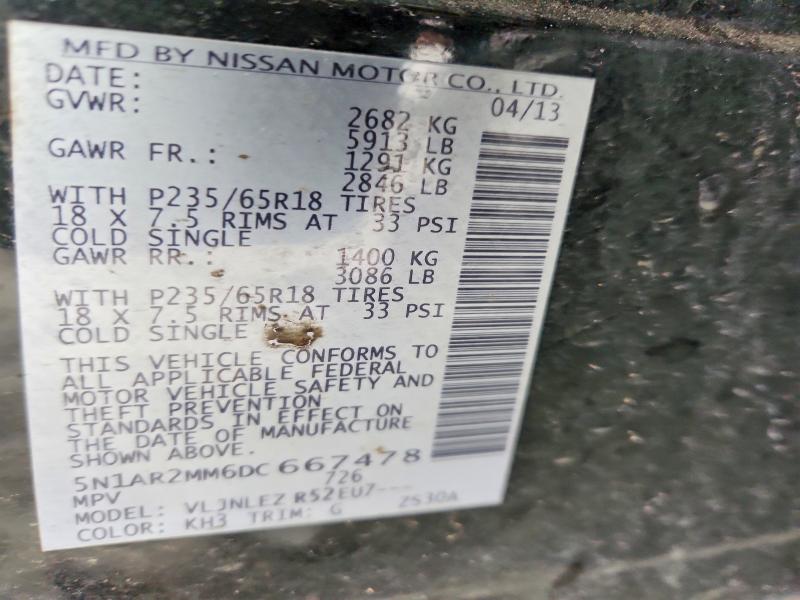 Aukcja sprzedaży 2013 Nissan Pathfinder, vin: 5N1AR2MM6DC667478, numer aukcji: 52850416
