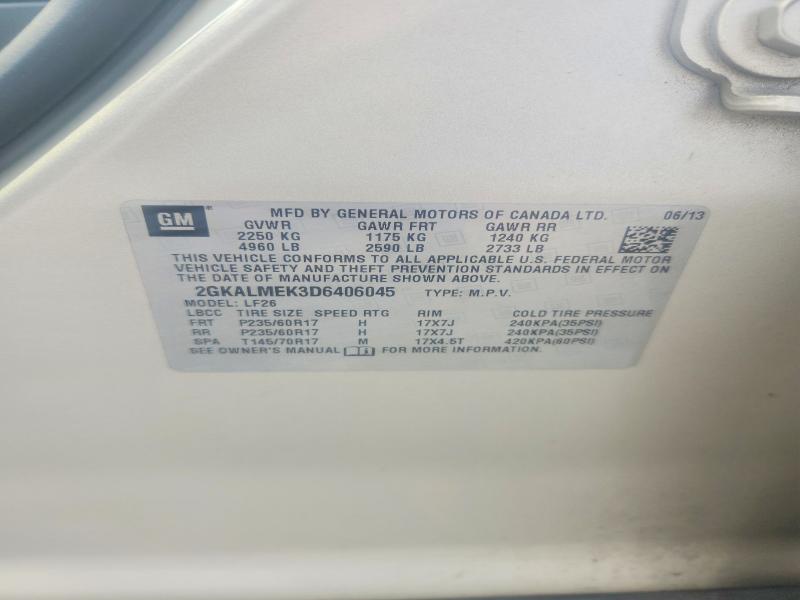 Продаж на аукціоні авто 2013 Gmc Terrain, vin: 2GKALMEK3D6406045, номер лоту: 53789106