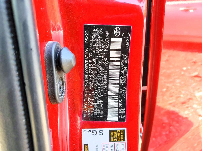 53514076 :رقم المزاد ، JTDVPMAE5MJ121979 vin ، 2021 Toyota Corolla مزاد بيع