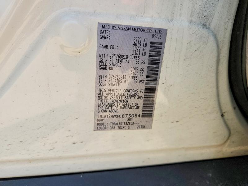 Aukcja sprzedaży 2015 Nissan Rogue, vin: 5N1AT2MVXFC875084, numer aukcji: 55310306