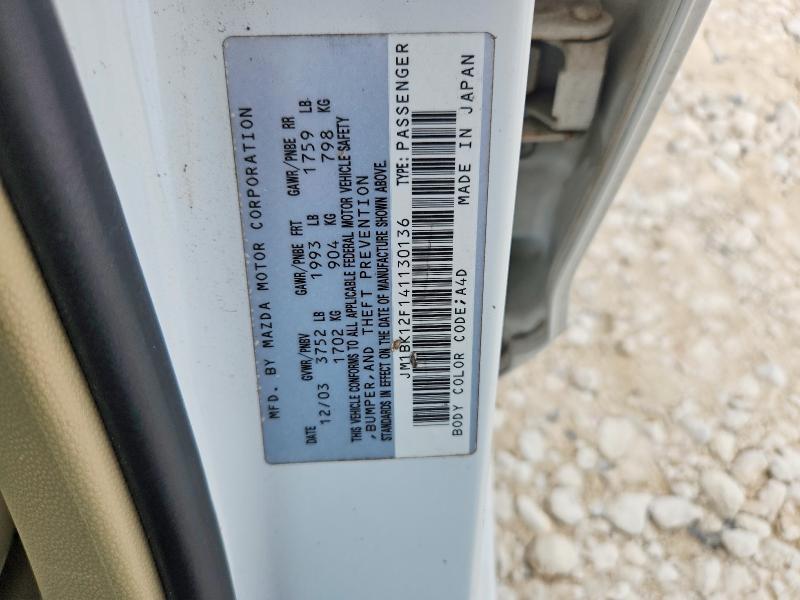 Продаж на аукціоні авто 2004 Mazda 3, vin: JM1BK12F141130136, номер лоту: 54638146