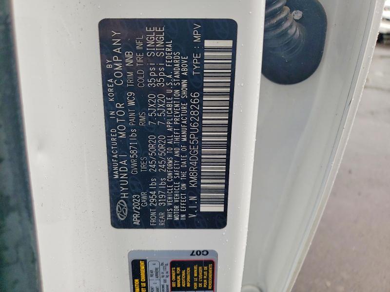 52262576 :رقم المزاد ، KM8R4DGE5PU628266 vin ، 2023 Hyundai Palisade مزاد بيع