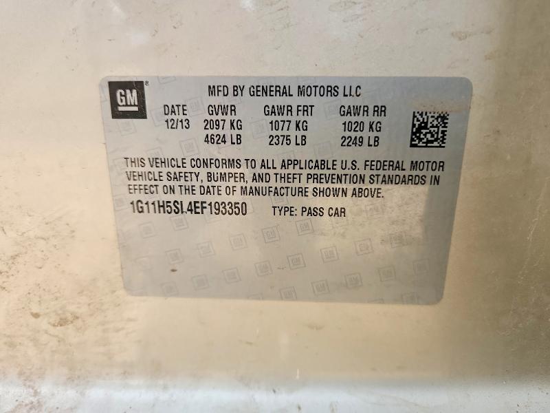 Продаж на аукціоні авто 2014 Chevrolet Malibu, vin: 1G11H5SL4EF193350, номер лоту: 54193646