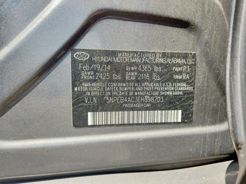 Aukcja sprzedaży 2014 Hyundai Sonata, vin: 5NPEB4AC3EH898703, numer aukcji: 54024376
