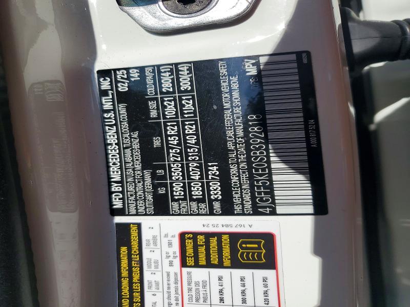 55236276 :رقم المزاد ، 4JGFF5KE0SB392818 vin ، 2025 Mercedes-benz Gls مزاد بيع