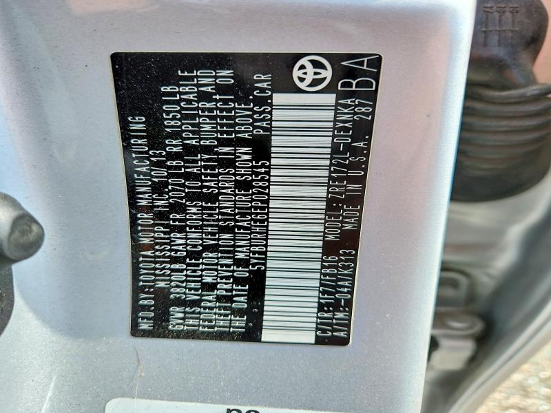 Продажа на аукционе авто 2014 Toyota Corolla, vin: 5YFBURHE6EP028545, номер лота: 53036236
