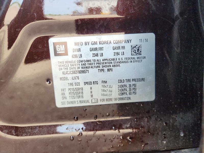 Aukcja sprzedaży 2015 Buick Encore, vin: KL4CJCSB2FB096571, numer aukcji: 54535496