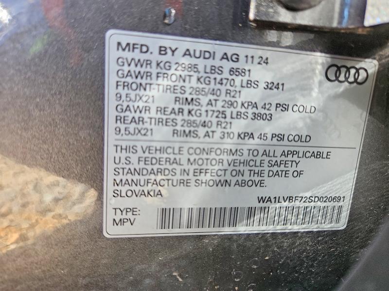 54848816 :رقم المزاد ، WA1LVBF72SD020691 vin ، 2025 Audi Q7 مزاد بيع