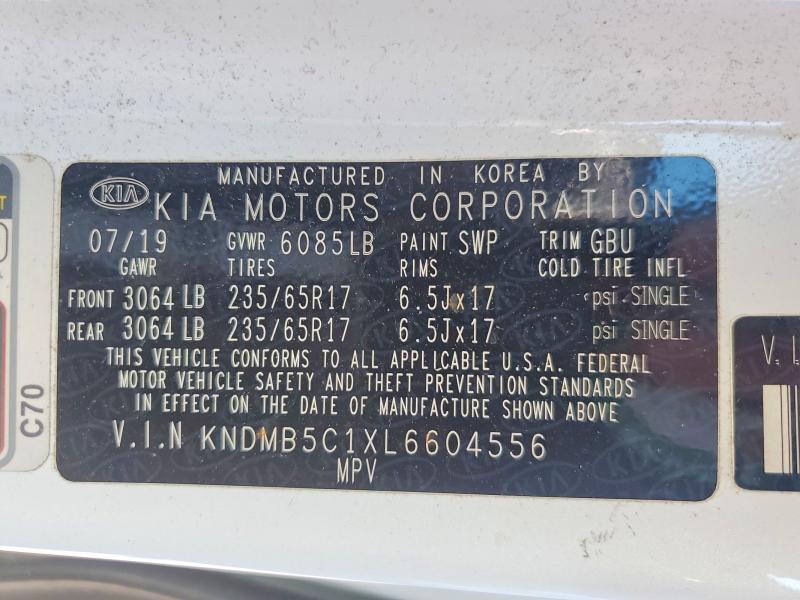 2020 Kia Sedona მანქანა იყიდება აუქციონზე, vin: KNDMB5C1XL6604556, აუქციონის ნომერი: 53477096