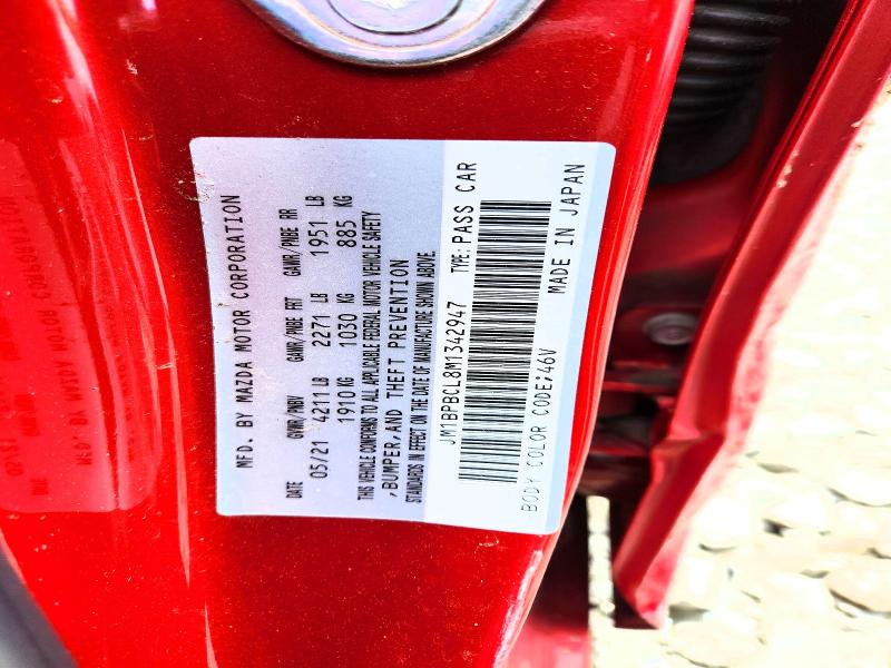 54577946 :رقم المزاد ، JM1BPBCL8M1342947 vin ، 2021 Mazda 3 مزاد بيع