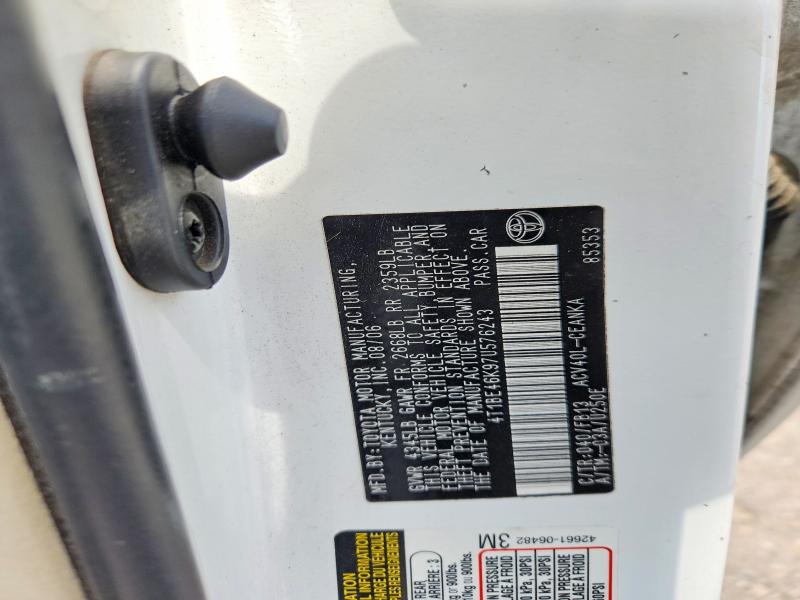 Aukcja sprzedaży 2007 Toyota Camry, vin: 4T1BE46K97U576243, numer aukcji: 53818696