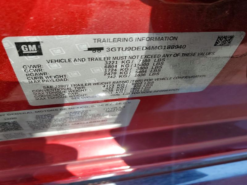 Продажа на аукционе авто 2021 Gmc Sierra, vin: 3GTU9DED4MG188940, номер лота: 53911046