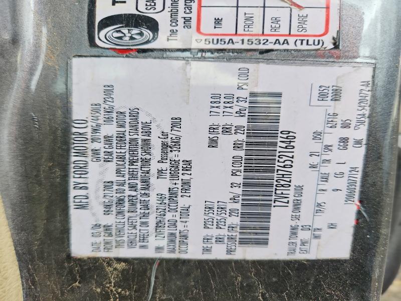 54287396 :رقم المزاد ، 1ZVFT82H765216469 vin ، 2006 Ford Mustang مزاد بيع
