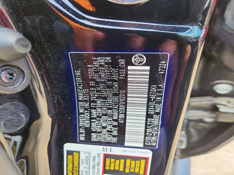 52894546 :رقم المزاد ، 4T1BK1EBXFU162010 vin ، 2015 Toyota Avalon مزاد بيع