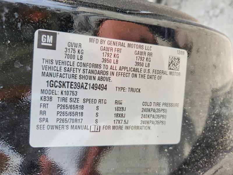 Продаж на аукціоні авто 2010 Chevrolet Silverado, vin: 1GCSKTE39AZ149494, номер лоту: 52485436