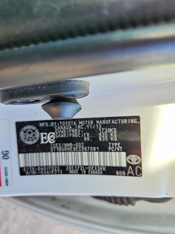Продажа на аукционе авто 2014 Toyota Corolla, vin: 2T1BURHE9EC067081, номер лота: 54144286