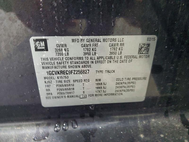 2015 Chevrolet Silverado მანქანა იყიდება აუქციონზე, vin: 1GCVKREC9FZ256827, აუქციონის ნომერი: 52664456