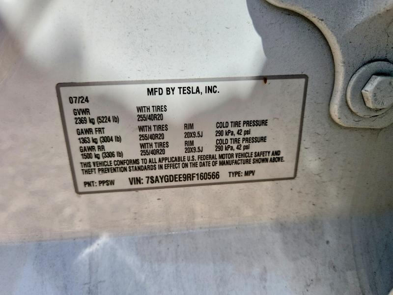 Aukcja sprzedaży 2024 Tesla Model Y, vin: 7SAYGDEE9RF160566, numer aukcji: 52022016
