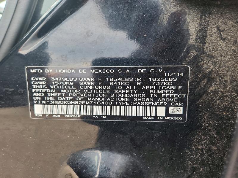2015 Honda Fit მანქანა იყიდება აუქციონზე, vin: 3HGGK5H82FM746408, აუქციონის ნომერი: 55354136