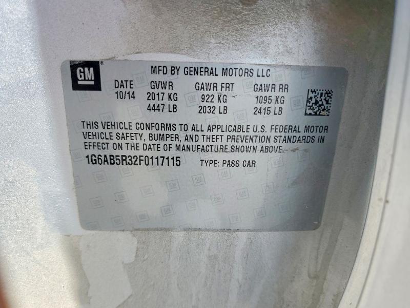 51781226 :رقم المزاد ، 1G6AB5R32F0117115 vin ، 2015 Cadillac Ats مزاد بيع