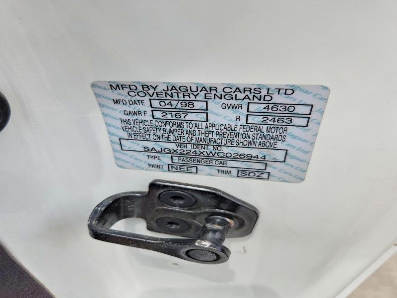 Aukcja sprzedaży 1998 Jaguar Xk8, vin: SAJGX224XWC026944, numer aukcji: 55506556