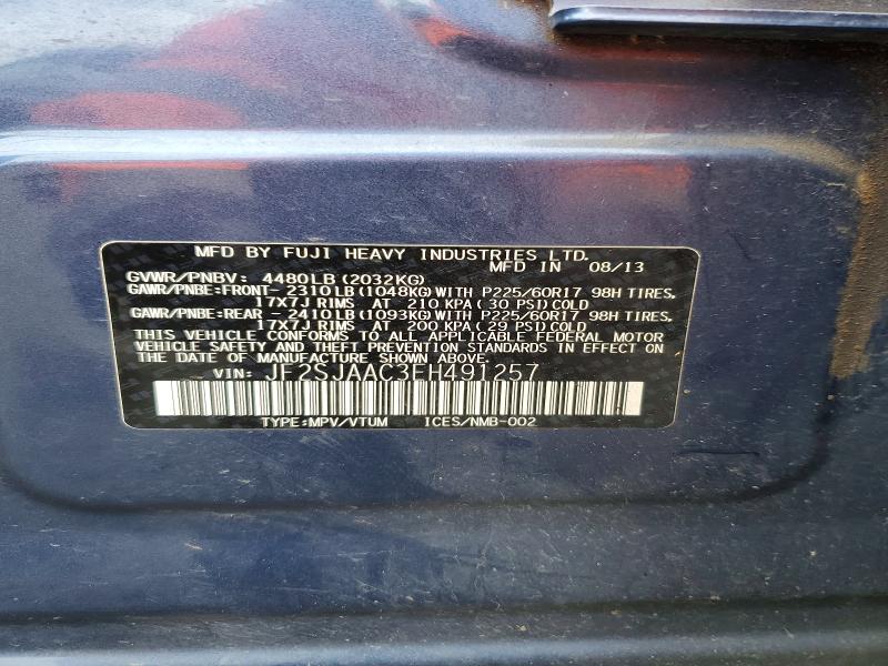 2014 Subaru Forester მანქანა იყიდება აუქციონზე, vin: JF2SJAAC3EH491257, აუქციონის ნომერი: 53198456