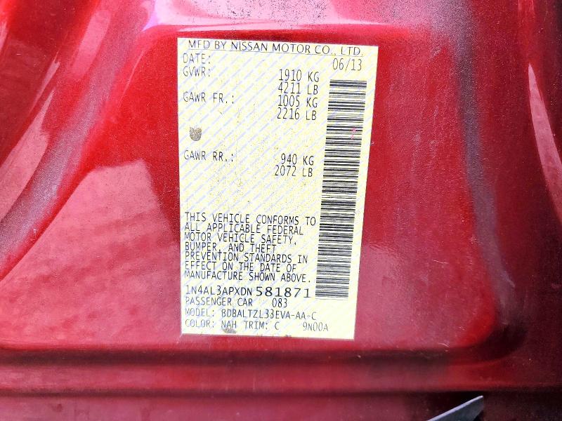 54559966 :رقم المزاد ، 1N4AL3APXDN581871 vin ، 2013 Nissan Altima مزاد بيع