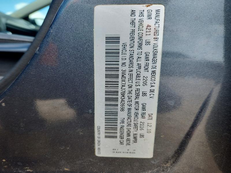 Продаж на аукціоні авто 2011 Volkswagen Jetta, vin: 3VWDX7AJ7BM342698, номер лоту: 55220086