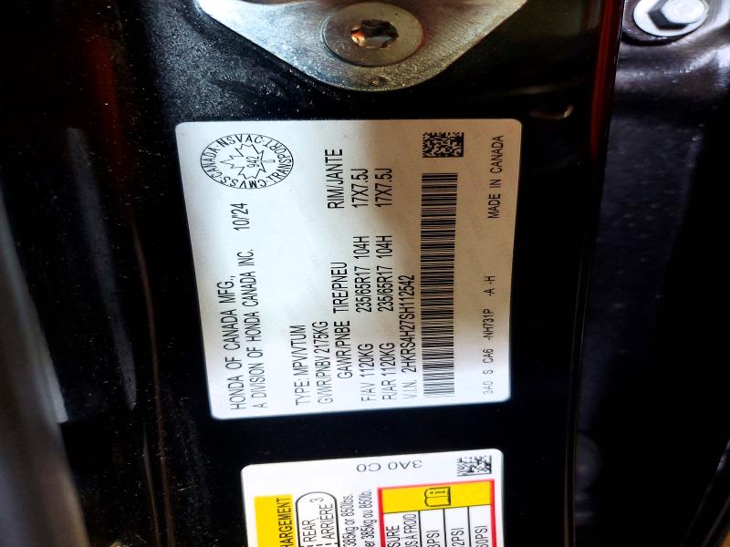 2025 Honda Cr-v მანქანა იყიდება აუქციონზე, vin: 2HKRS4H27SH112542, აუქციონის ნომერი: 53461846