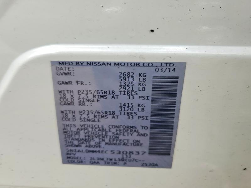 Aukcja sprzedaży 2014 Infiniti Qx60, vin: 5N1AL0MM4EC530837, numer aukcji: 52176276