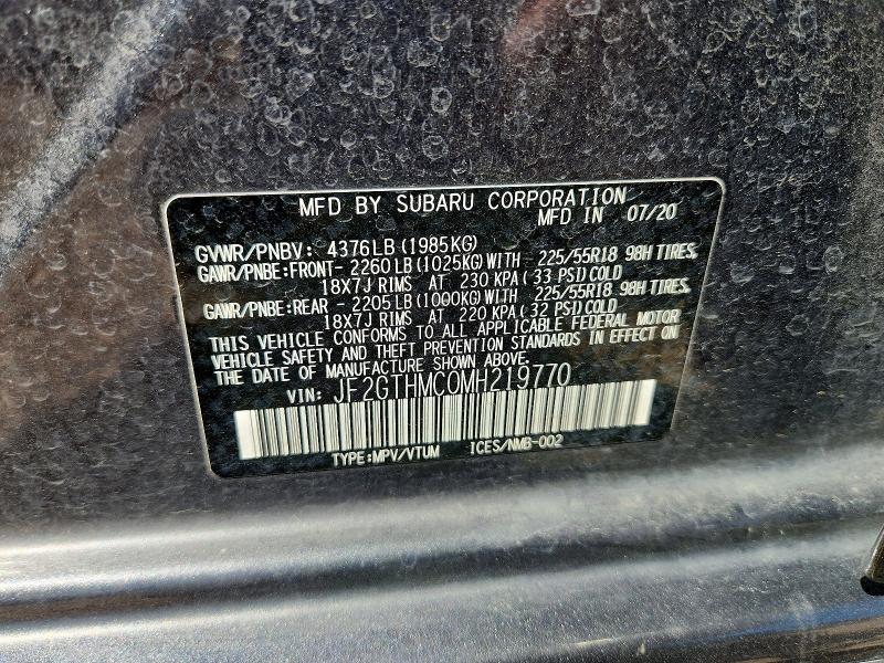 52426636 :رقم المزاد ، JF2GTHMC0MH219770 vin ، 2021 Subaru Crosstrek مزاد بيع