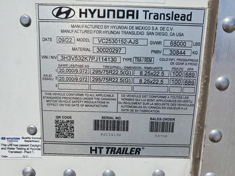 2023 Hyundai Translead Inc Dry Van მანქანა იყიდება აუქციონზე, vin: 3H3V532K7PJ114130, აუქციონის ნომერი: 51983996