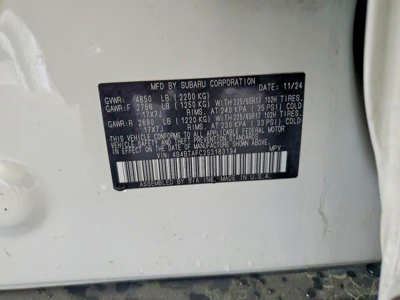 Продаж на аукціоні авто 2025 Subaru Outback, vin: 4S4BTAFC2S3183194, номер лоту: 53189746