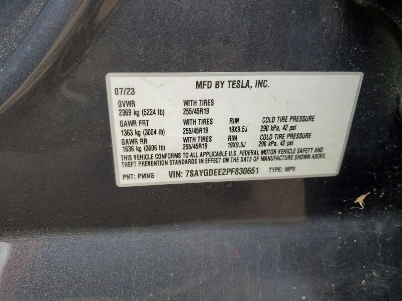 Продаж на аукціоні авто 2023 Tesla Model Y, vin: 7SAYGDEE2PF830651, номер лоту: 53304946