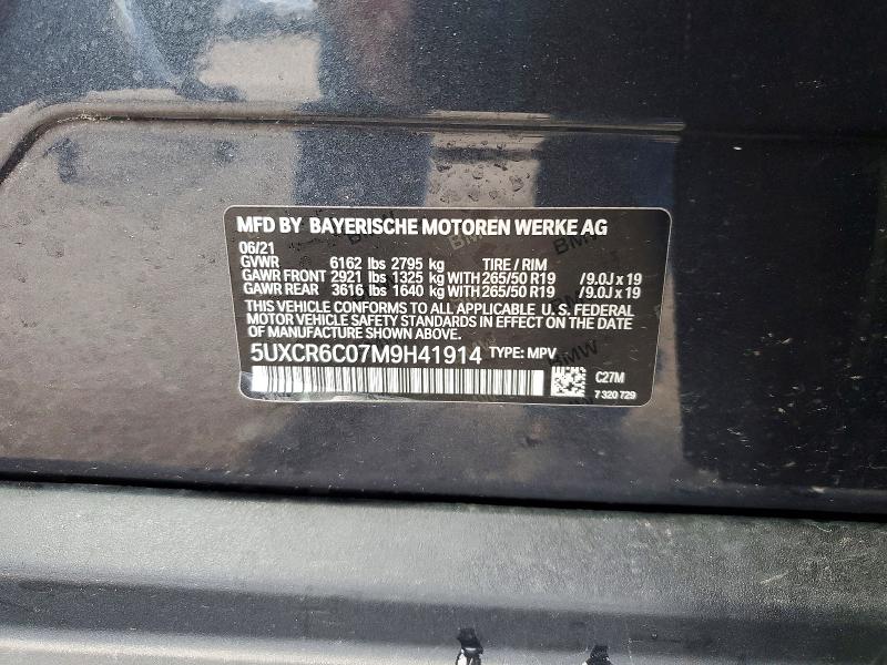 54099146 :رقم المزاد ، 5UXCR6C07M9H41914 vin ، 2021 Bmw X5 مزاد بيع
