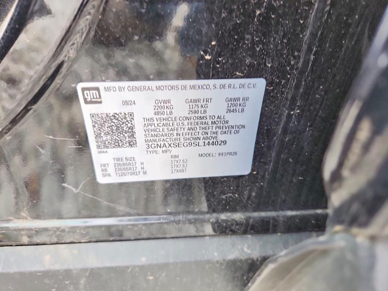 Продаж на аукціоні авто 2025 Chevrolet Equinox, vin: 3GNAXSEG9SL144029, номер лоту: 52182806