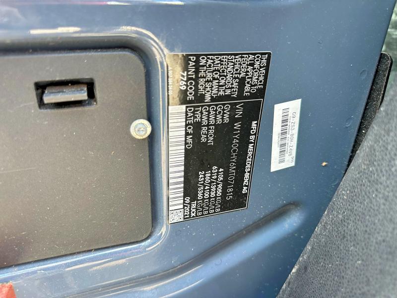 2021 Mercedes-benz Sprinter მანქანა იყიდება აუქციონზე, vin: W1Y40CHY6MT071815, აუქციონის ნომერი: 52986836
