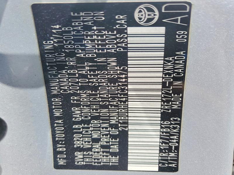 Продажа на аукционе авто 2015 Toyota Corolla, vin: 2T1BURHE4FC314475, номер лота: 52499116