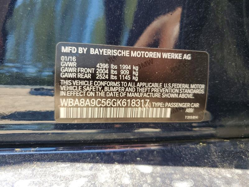 Продаж на аукціоні авто 2016 Bmw 320, vin: WBA8A9C56GK618317, номер лоту: 54361126