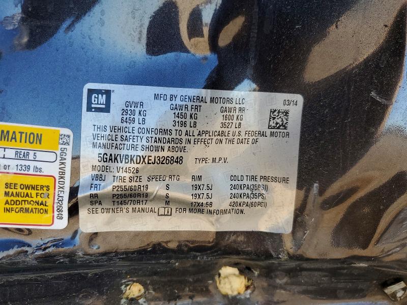 Aukcja sprzedaży 2014 Buick Enclave, vin: 5GAKVBKDXEJ326848, numer aukcji: 53078526