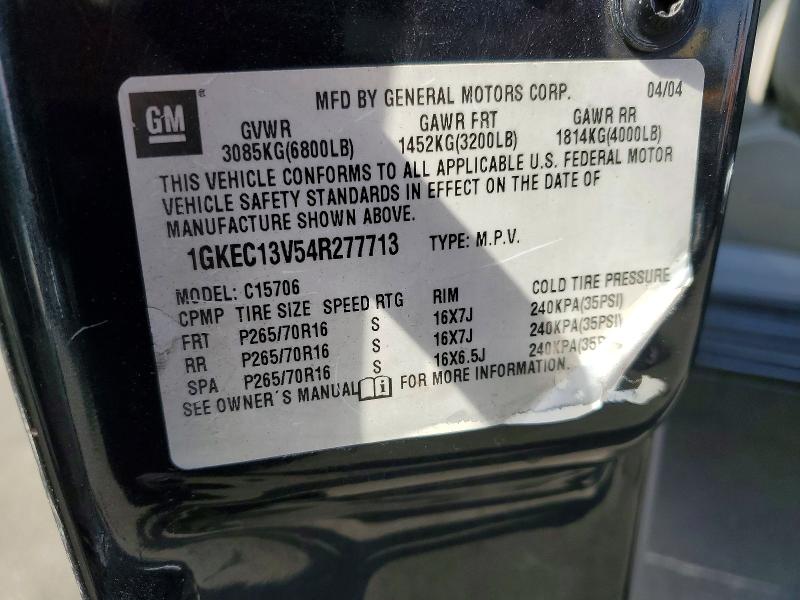 2004 Gmc Yukon მანქანა იყიდება აუქციონზე, vin: 1GKEC13V54R277713, აუქციონის ნომერი: 55614736
