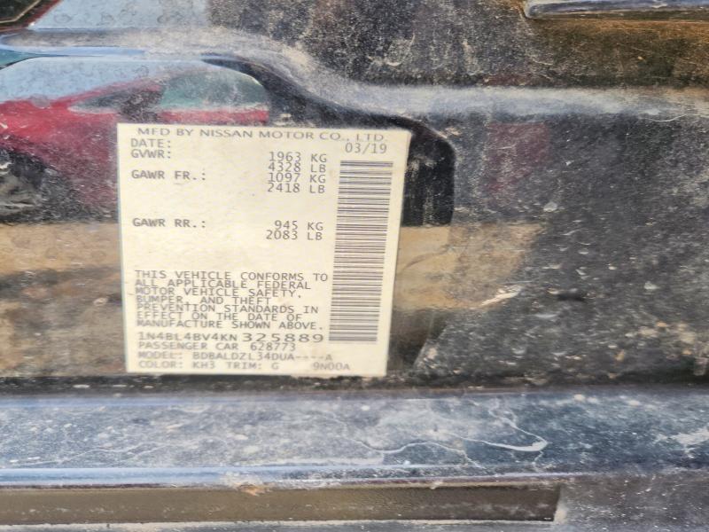 55769826 :رقم المزاد ، 1N4BL4BV4KN325889 vin ، 2019 Nissan Altima مزاد بيع