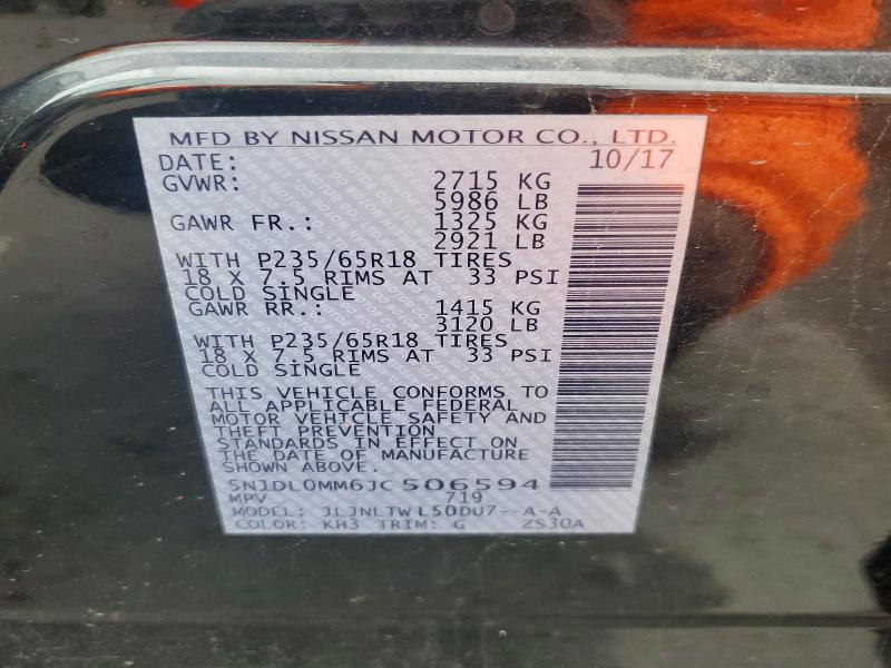 Продажа на аукционе авто 2018 Infiniti Qx60, vin: 5N1DL0MM6JC506594, номер лота: 53559986