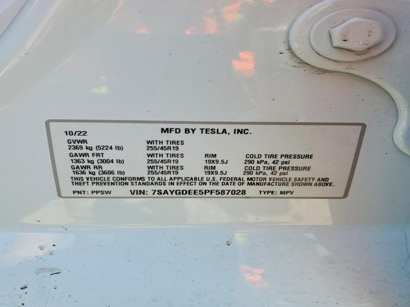 Aukcja sprzedaży 2023 Tesla Model Y, vin: 7SAYGDEE5PF587028, numer aukcji: 54088236