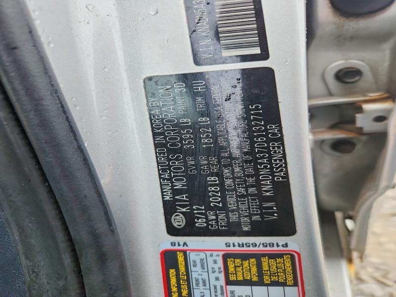 54538226 :رقم المزاد ، KNADN5A37D6132715 vin ، 2013 Kia Rio 5-door مزاد بيع