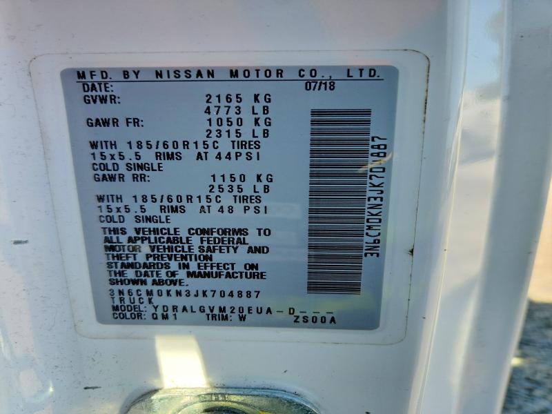 54470426 :رقم المزاد ، 3N6CM0KN3JK704887 vin ، 2018 Nissan Nv200 مزاد بيع