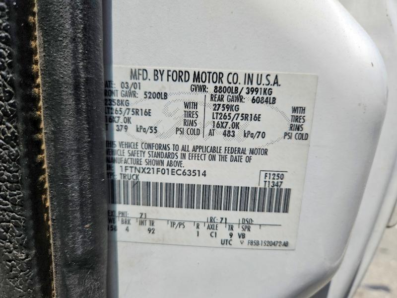 Aukcja sprzedaży 2001 Ford F250, vin: 1FTNX21F01EC63514, numer aukcji: 53372726