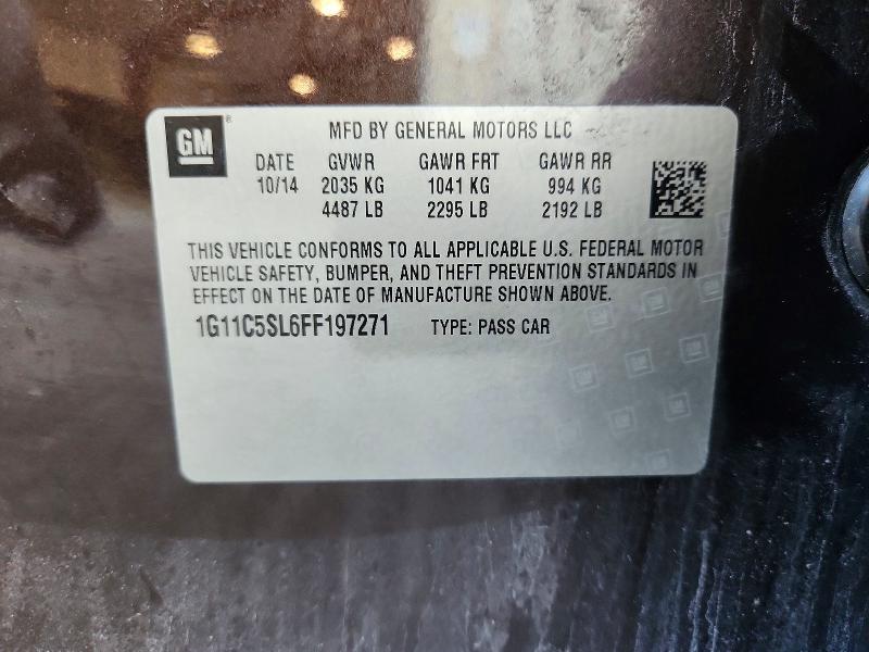 Продажа на аукционе авто 2015 Chevrolet Malibu, vin: 1G11C5SL6FF197271, номер лота: 54332776